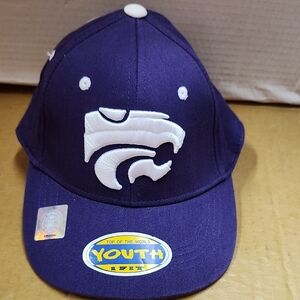 Youth Purple Kansas Woldcats Cap with White Logo